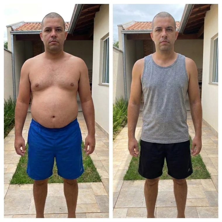 Antes e depois de Carlos Luiz de Jesus: -12Kg